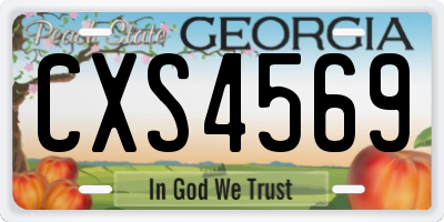 GA license plate CXS4569