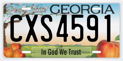 GA license plate CXS4591