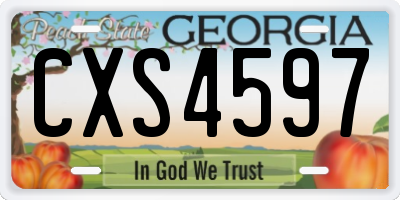 GA license plate CXS4597