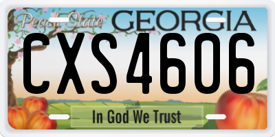 GA license plate CXS4606