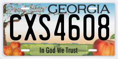 GA license plate CXS4608