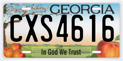 GA license plate CXS4616