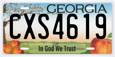 GA license plate CXS4619
