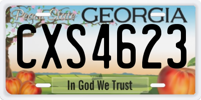 GA license plate CXS4623