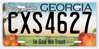 GA license plate CXS4627