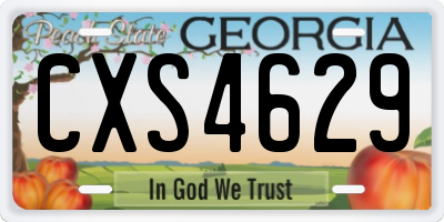 GA license plate CXS4629