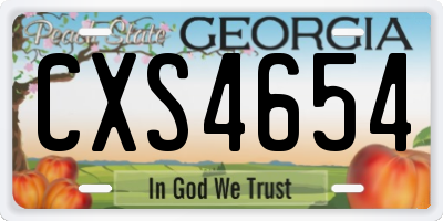 GA license plate CXS4654