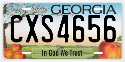 GA license plate CXS4656