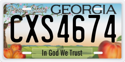 GA license plate CXS4674