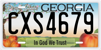 GA license plate CXS4679