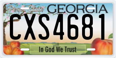 GA license plate CXS4681