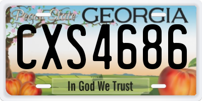 GA license plate CXS4686