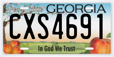 GA license plate CXS4691