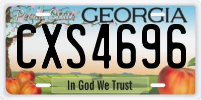 GA license plate CXS4696