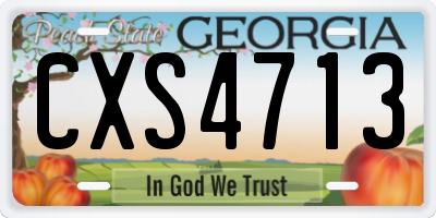 GA license plate CXS4713