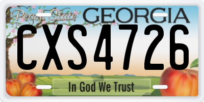 GA license plate CXS4726