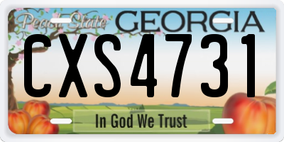 GA license plate CXS4731