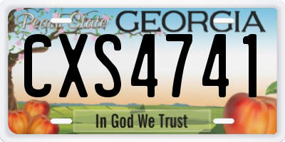 GA license plate CXS4741