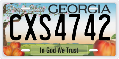 GA license plate CXS4742