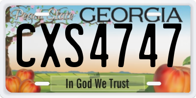 GA license plate CXS4747