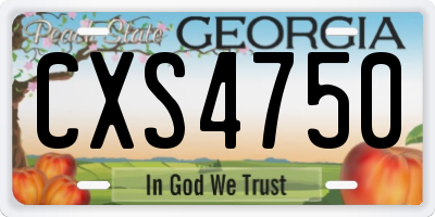 GA license plate CXS4750
