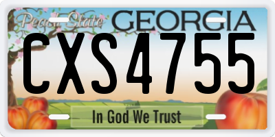 GA license plate CXS4755