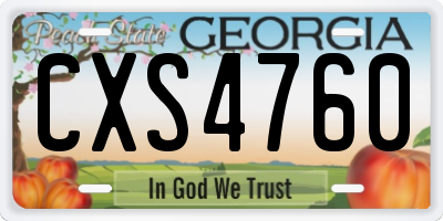 GA license plate CXS4760