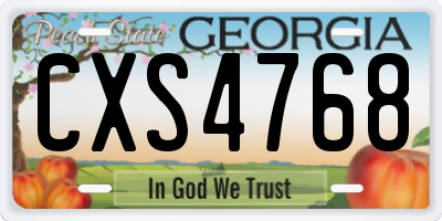 GA license plate CXS4768