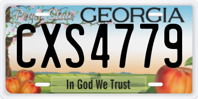 GA license plate CXS4779