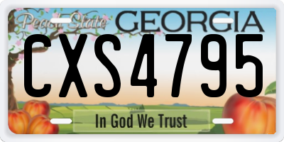 GA license plate CXS4795