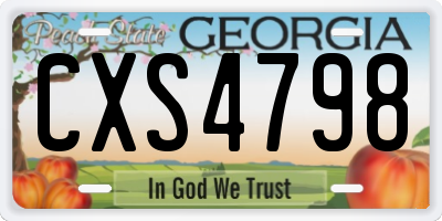GA license plate CXS4798