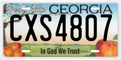 GA license plate CXS4807