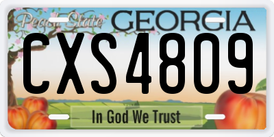 GA license plate CXS4809