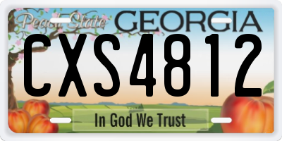 GA license plate CXS4812