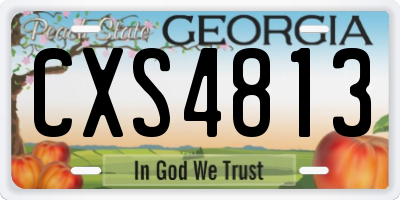 GA license plate CXS4813