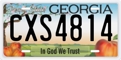 GA license plate CXS4814