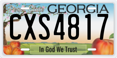 GA license plate CXS4817