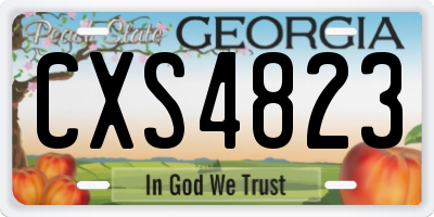 GA license plate CXS4823