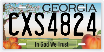 GA license plate CXS4824