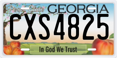 GA license plate CXS4825
