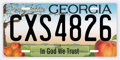 GA license plate CXS4826
