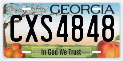 GA license plate CXS4848