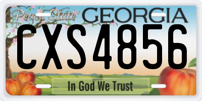 GA license plate CXS4856