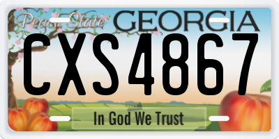 GA license plate CXS4867