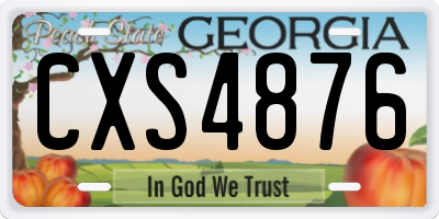 GA license plate CXS4876