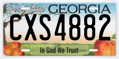 GA license plate CXS4882