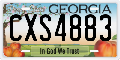 GA license plate CXS4883
