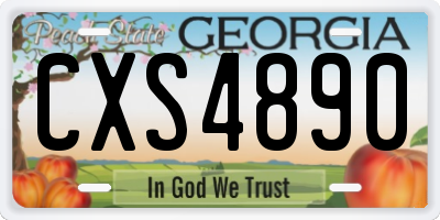 GA license plate CXS4890
