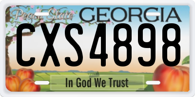 GA license plate CXS4898