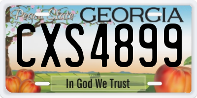 GA license plate CXS4899
